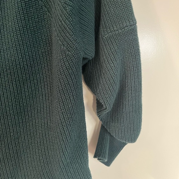 CAbi Cotton Cowl Neck Ruched Pullover Sweater Green S - Picture 9 of 11